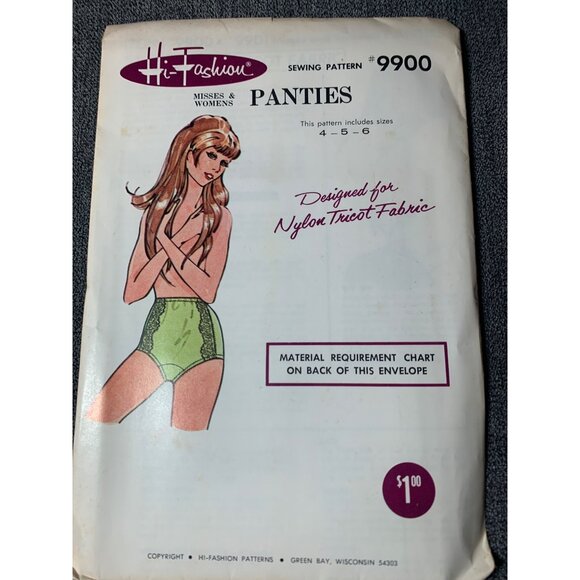 Hi Fashion Sew Misses Panties Sewing Pattern sz 4 5 6 9900 - uncut - Picture 9 of 10